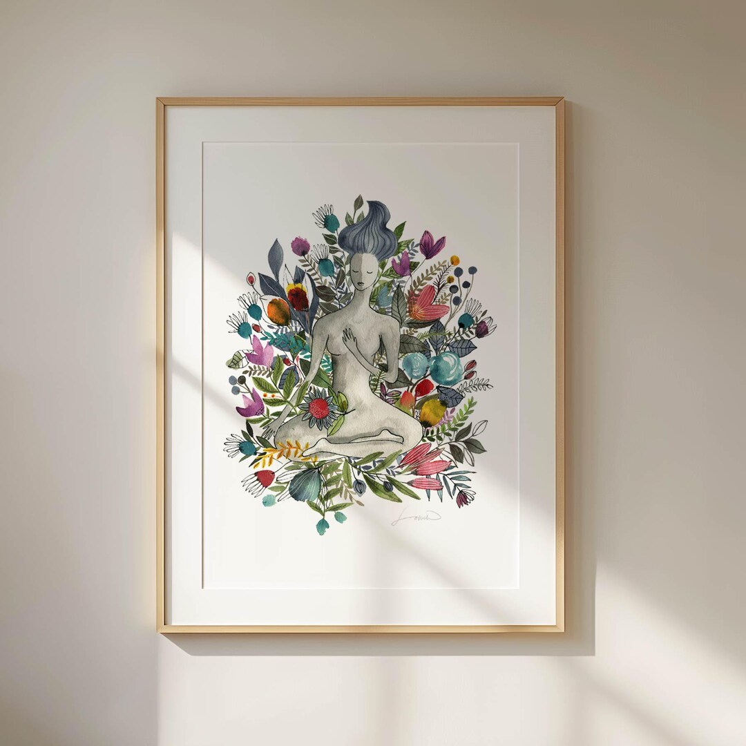 Large Yoga Art Print for Meditation Room or Yoga Studio Wall Decor ...
