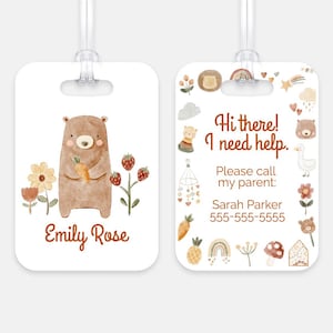 Personalized Kids Emergency ID Tag: Child Safety Contact Card