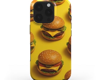 Foodie Phone Case with Burger Design and Dual Layer Protection
