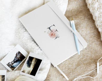 Floral Monogram Notebook, Personalized Journal Gift
