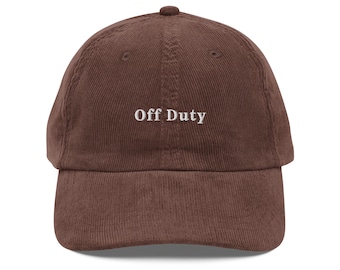Embroidered Corduroy Hat - "Off Duty" Cotton Cap