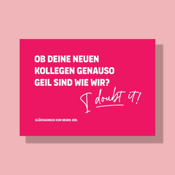 Lustige Karte Jobwechsel Kollege Grusskarte zum Abschied Kollegin Neuer Job Gratulation Grußkarte