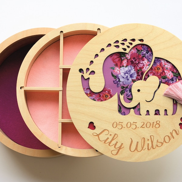 Opaska na głowę dla dziecka, Prezent dla rocznego dziecka, Prezent dla 2-10 latka, Prezent od cioci, Prezent od matki chrzestnej, Pudełko na pamiątki, Organizer na biżuterię