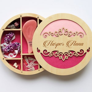 Boîte à bijoux rose, Boîte à bijoux pour bébé, Boîte à bijoux pour fille, Boîte à bijoux pour toute-petite, Organiseur de boîte à bijoux, Boîte à bijoux en bois, Cadeau pour toute petite fille