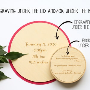 Extra Option - Gravur unter dem Deckel oder unter der Box