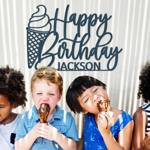 Ice Cream Party Decoration, Ice Cream Birthday Decorations, Ice Cream Theme, Ice Cream Sign, Ice Cream Birthday Banner, Happy Birthday Sign