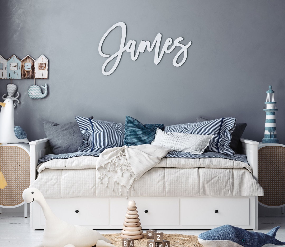 Wood Name Cutout, Boy Nursery Name Sign, Laser Cut Name Sign, Laser Cut ...