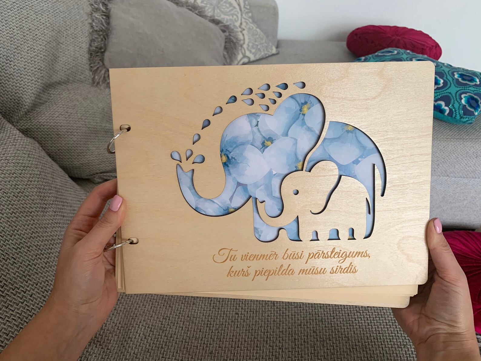 Baby album Custom photo album Elephant baby shower Baby Etsy
