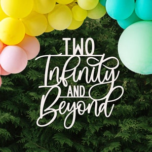 Two Infinity and Beyond Birthday Sign, 2 Infinity and Beyond Party Decorations, 2nd Birthday Sign, Two Infinity Banner, Second birthday Sign
