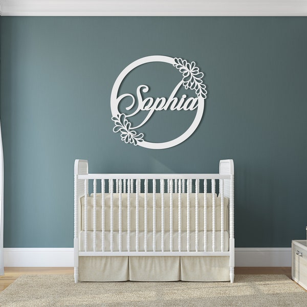 Round Nursery Name Sign, Nursery Name Sign Girl, Wooden Baby Name, Wood Letter Name, Nursery Wall Art, Baby Name Sign, Large Wooden Name