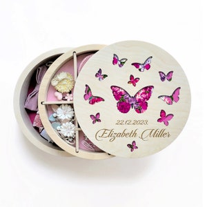 Boîte à bijoux papillon, Boîte à souvenirs personnalisée, Boîte à bijoux rose, Boîte à bijoux pour bébé, Boîte à bijoux papillon, Boîte au trésor à bijoux