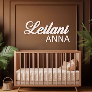 Sinal de madeira personalizado com nome, sinal para berçário, decoração de parede, letras de madeira, berçário de bebê, sinal de madeira