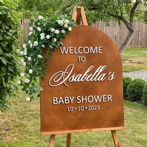 Baby Shower Welcome Sign, Wooden Arch Welcome Sign, Welcome Baby Shower Sign, Baby Shower Decorations, Wooden Welcome Sign, 3D Welcome Sign