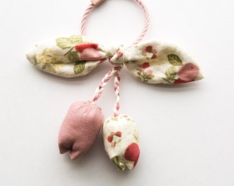 Fabric Floral Bunny Hair Tie | ELLY | Hair bows/Hair ties/Bow elastic hair