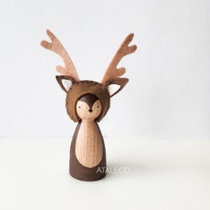 ANIMAL Peg Dolls Felt Peg Doll Deer