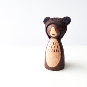 ANIMAL Peg Dolls Felt Peg Doll Bear