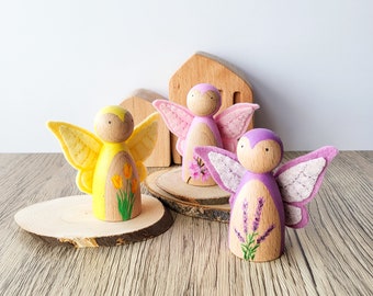 Floral Butterfly Wooden Peg Doll | Garden Flower Fairies