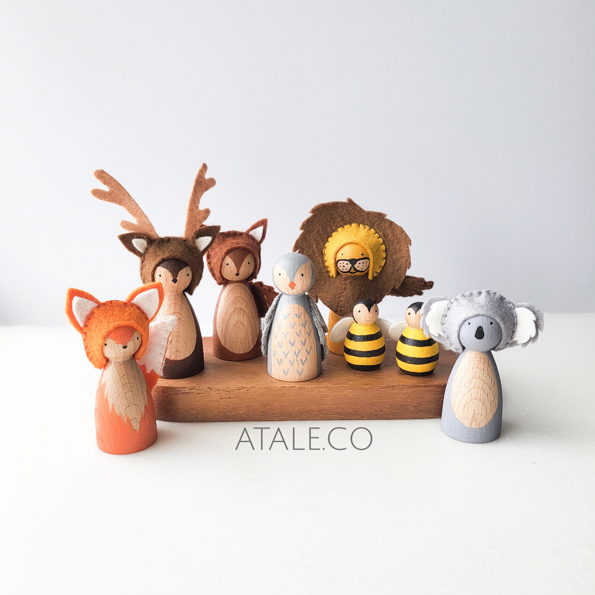 Zoo Animal Peg Dolls Jouets pour mère et bébé remplisseurs de bas petits  objets de jeu du monde maison de poupées personnage d'animal de compagnie -   France