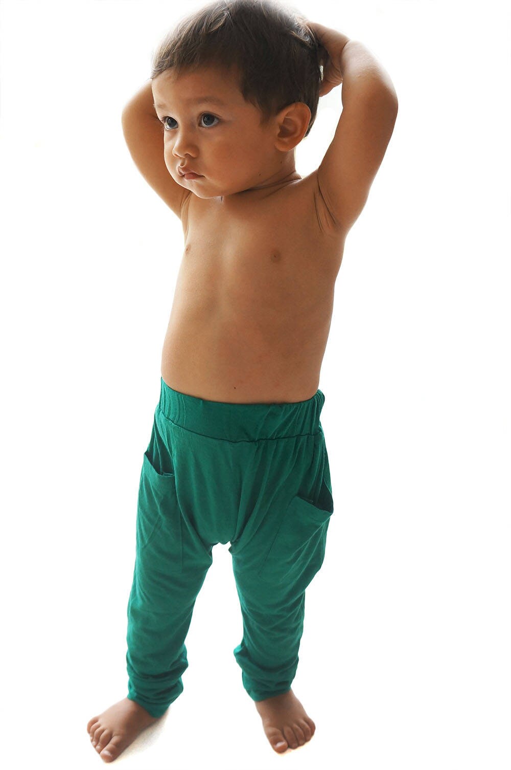 Kids Harem Pants Green Bamboo Pants Baby Boy Thermals Etsy