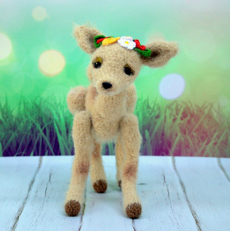 Baby deer stuffed toy Bambi figurine Woodland animal plush toy Etsy