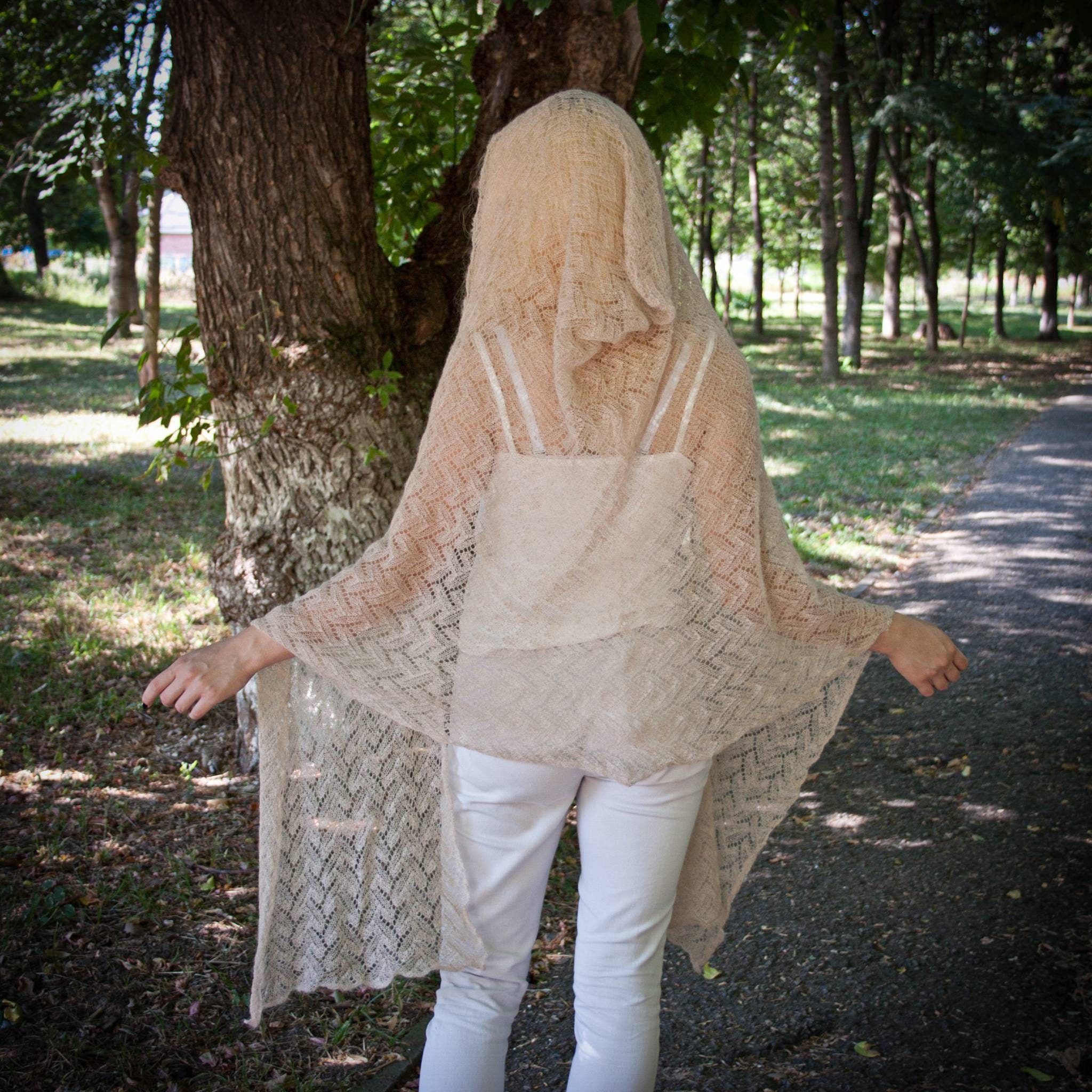 Prayer Shawl Catholic Mass Veil Bridal Cape Lace Mantle Hooded Etsy UK