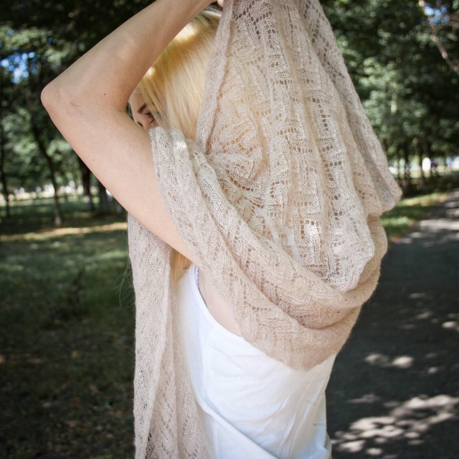 Prayer shawl Catholic mass veil Bridal cape Lace mantle Hooded Etsy