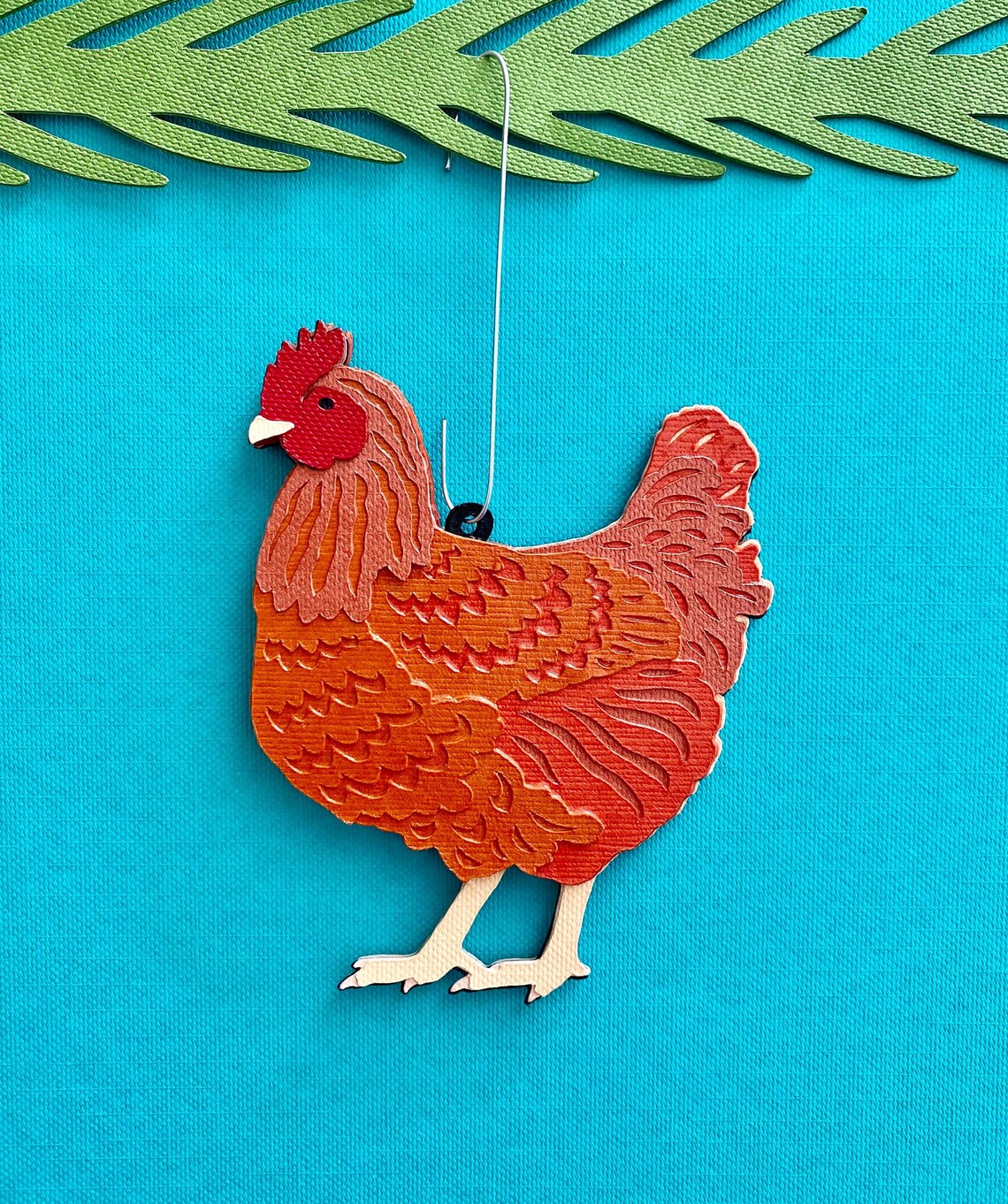 Chicken Christmas Tree Ornament Rhode Island Red Etsy