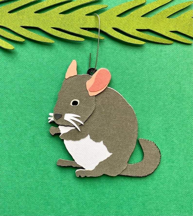 Chinchilla Christmas Ornament 