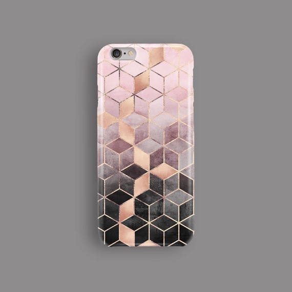 Pink And Grey Gradient Cubes Samsung S10 Case