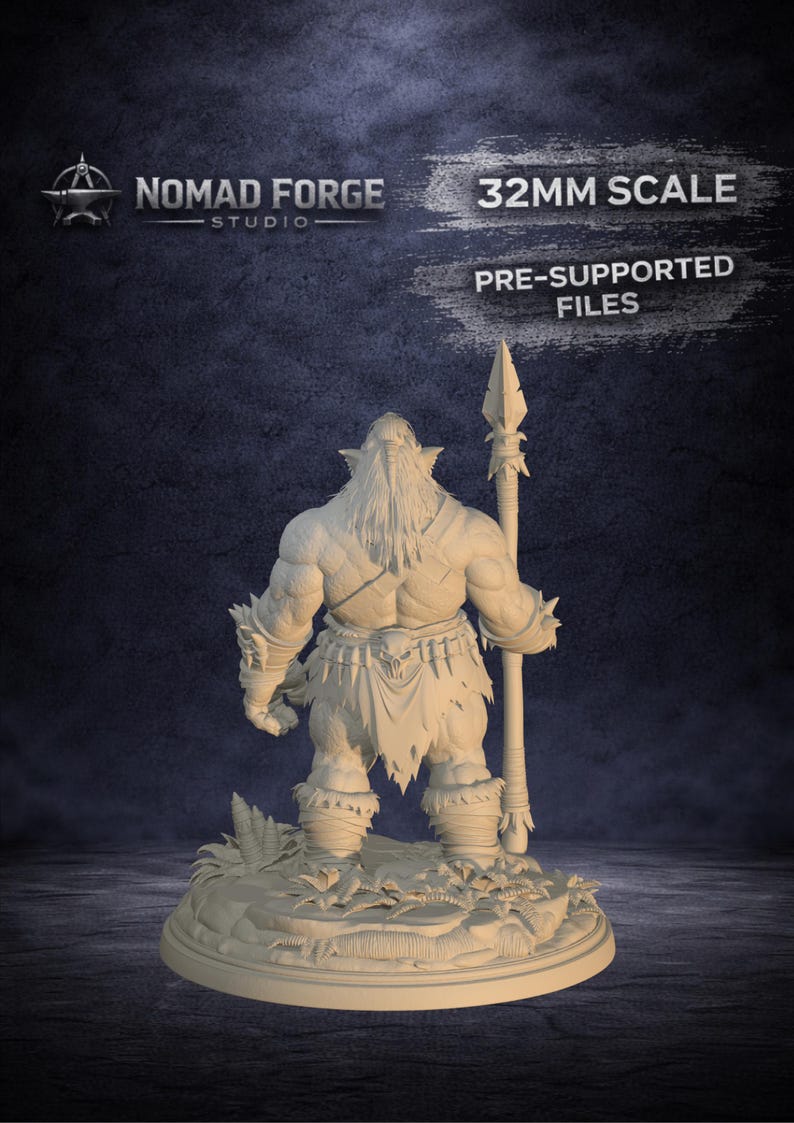Orc Tribal Warrior STL | 3D Printable Fantasy Miniature | Dnd RPG ...