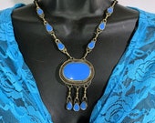 Unique Turquoise Necklace - Club Wear Fashion Jewlery Tribal Fusion Costume Belly Dance Cosplay Comic Con Pakistan India SteamPunk Goth