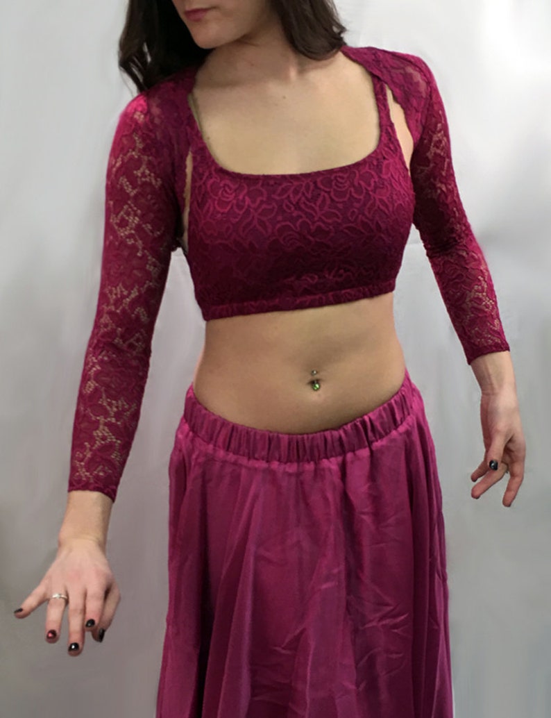 SMMed Lace Shrug /& Cami Set Latin Salsa Tango Belly Dance Ballet Dancewear Cosplay Princess Pin Up SteamPunk Indian Gothic