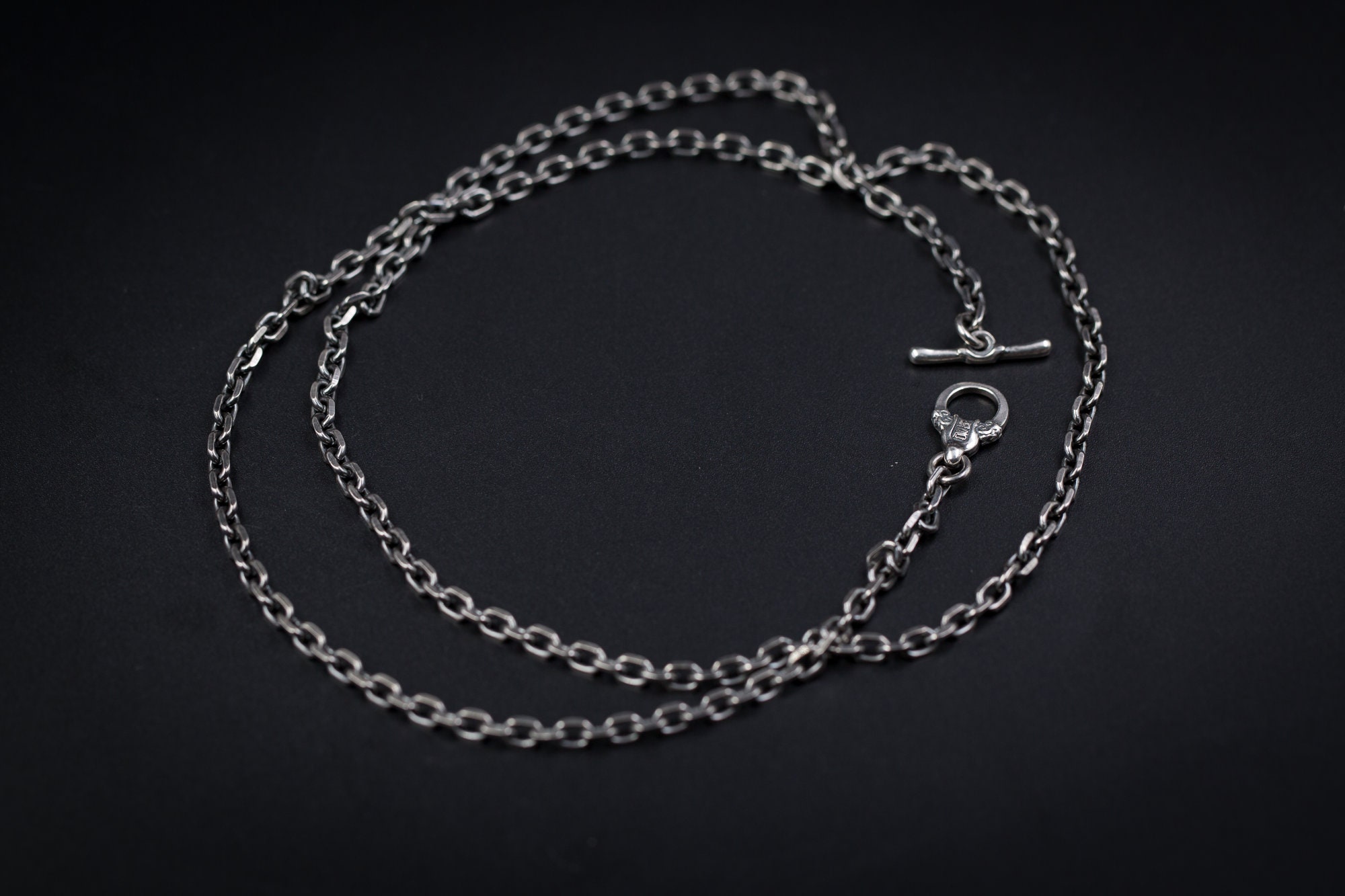 Silver Necklace Chain 4.5mm ,aged Finish,sterling Silver 925