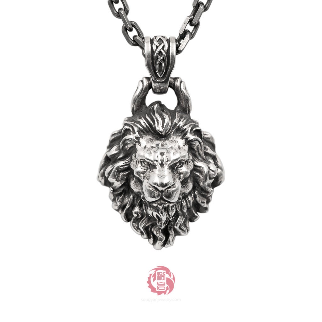 Details about / Sterling Silver 925 LEO Lion Necklace Jewelry Mens Mascot Pendant Gift Original