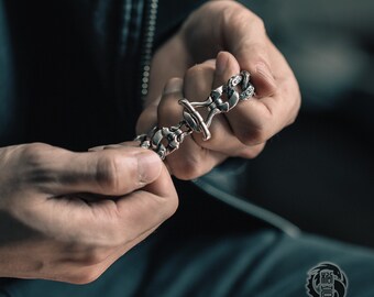 Hannya Bracelet Sterling Silver 925, Oxidized Silver