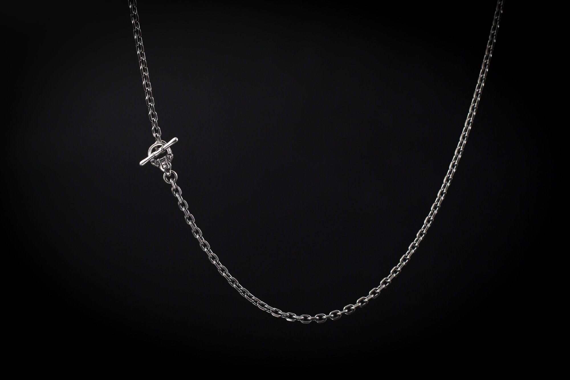 Silver Necklace Chain 4.5mm ,aged Finish,sterling Silver 925