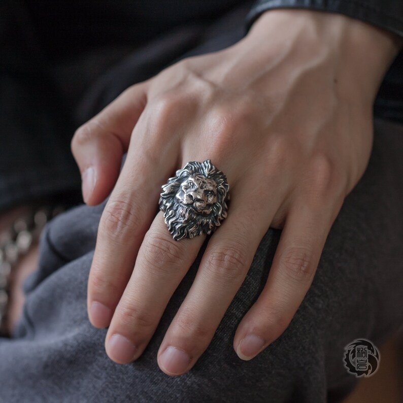 Men Silver Lion Ring Men Lion Head Ring Lion King Men Ring Etsy Canada