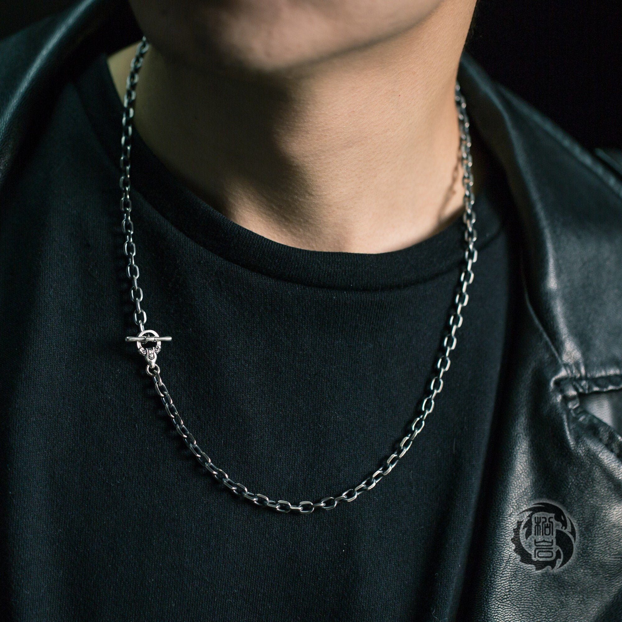 Silver Necklace Chain 4.5mm ,aged Finish,sterling Silver 925 Silver Necklace Chain 4.5mm ,aged Finish,sterling Silver 925
