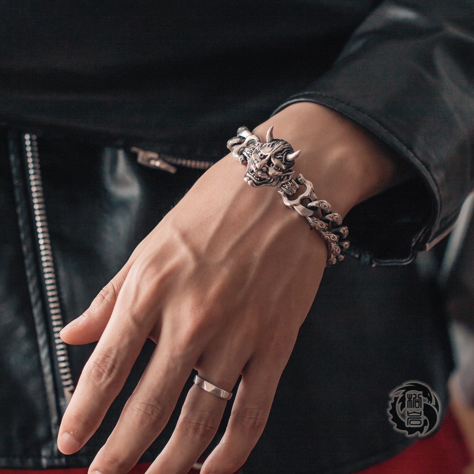 Hannya Bracelet Sterling Silver 925, Oxidized Silver