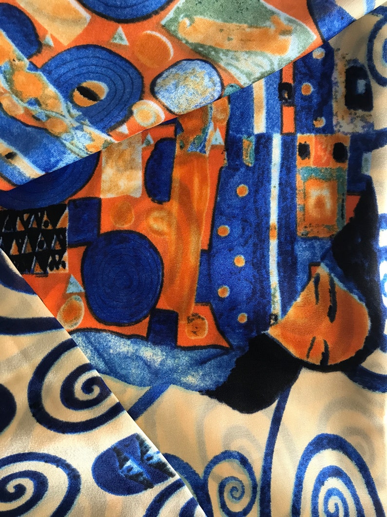 L'arbre de vie bleu. Klimt. Superbe écharpe en soie douce. Cadeau personnalisé/boîte de Noël disponible. Un super cadeau pour la fête des mères image 4