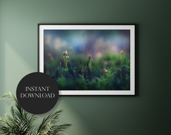 Moss Print for Forest Lovers - Printable Meditation Yoga Decor, Moss Art, Digital Download Wall Art for Home - Dreamy Nature Photography