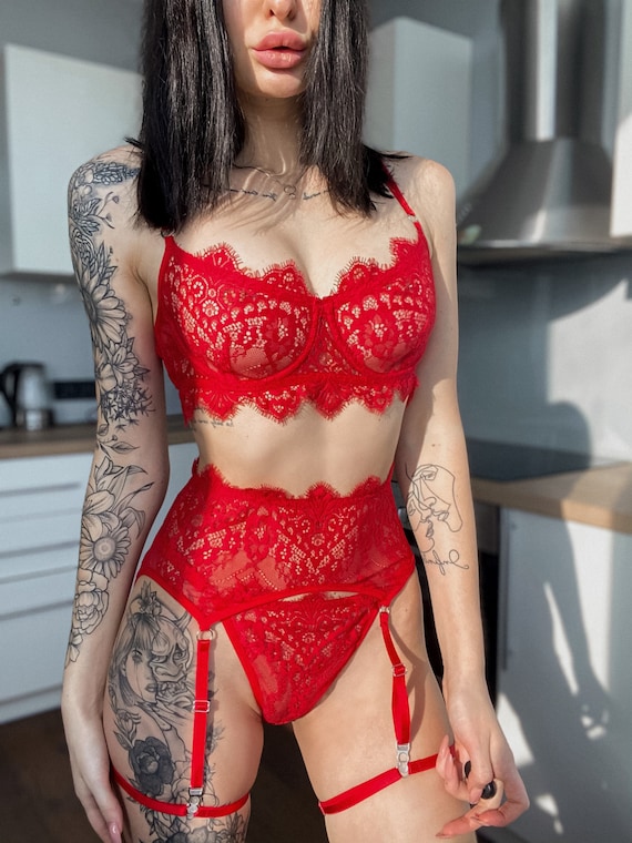 Sheer Panties in Red Lace, Lingerie See Through, Sexy Lingerie -  Hong  Kong