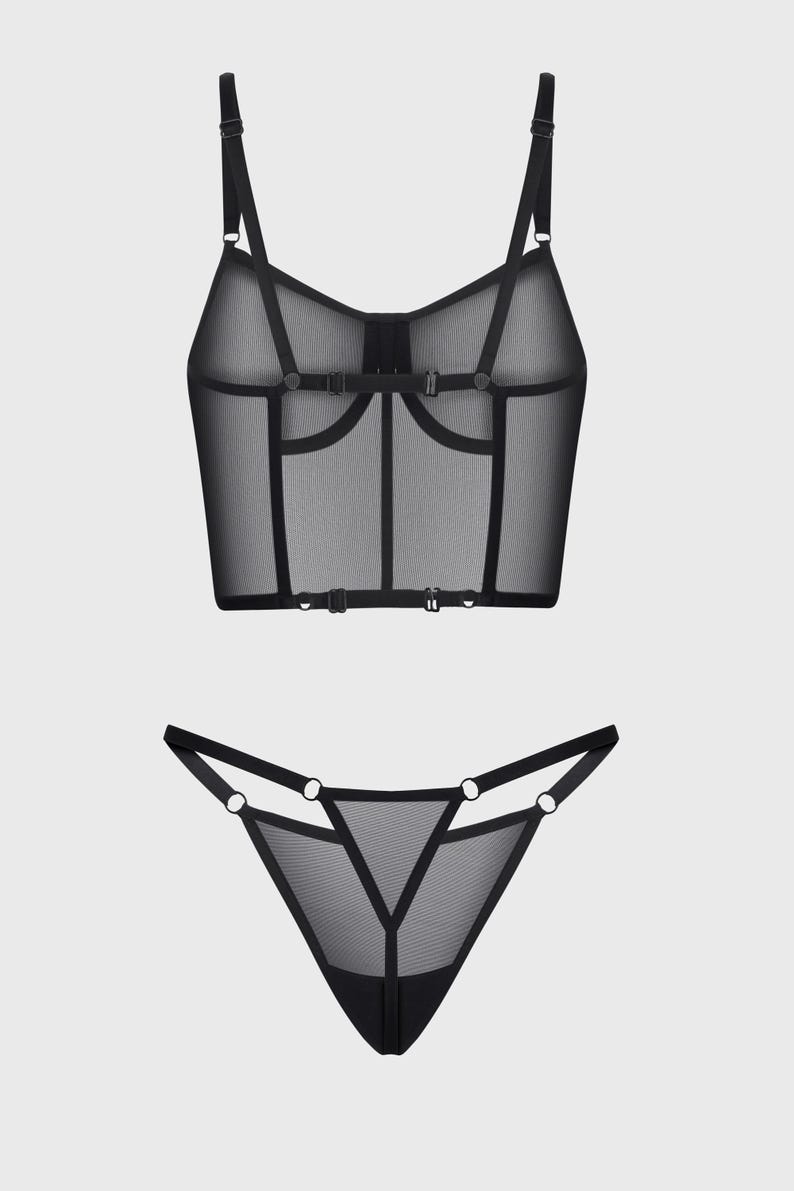 Bikini sexy da donna con paillettes, due pezzi, con lacci, micro bikini triangolare, costume da bagno con perizoma, Nero , Taglia unica