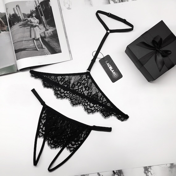 Bragas sin entrepierna sin censura Conjunto de lenceria abierta bragas abiertas y arnes para mujeres ver a traves de lenceria Etsy Mexico