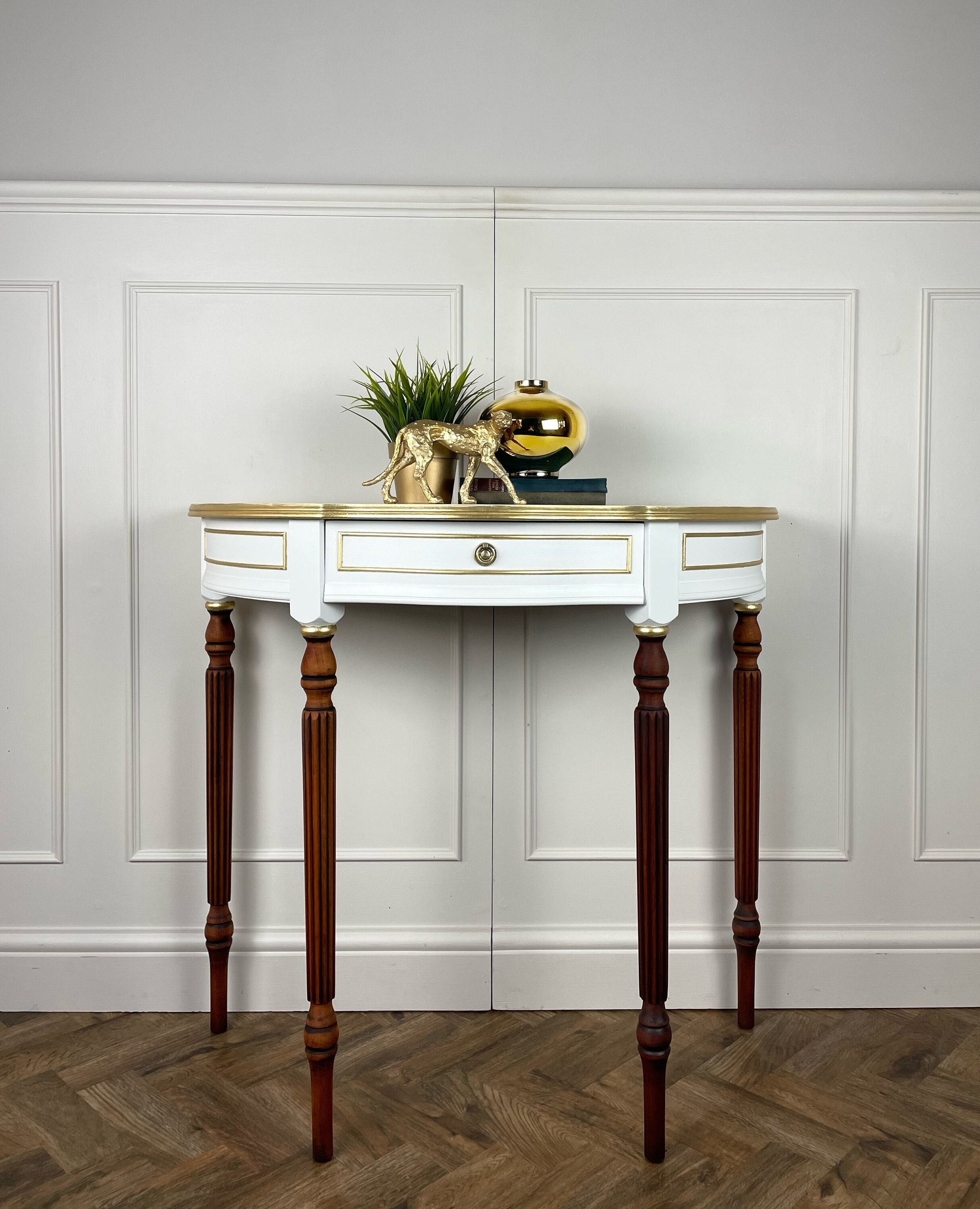 Vintage half moon table discount