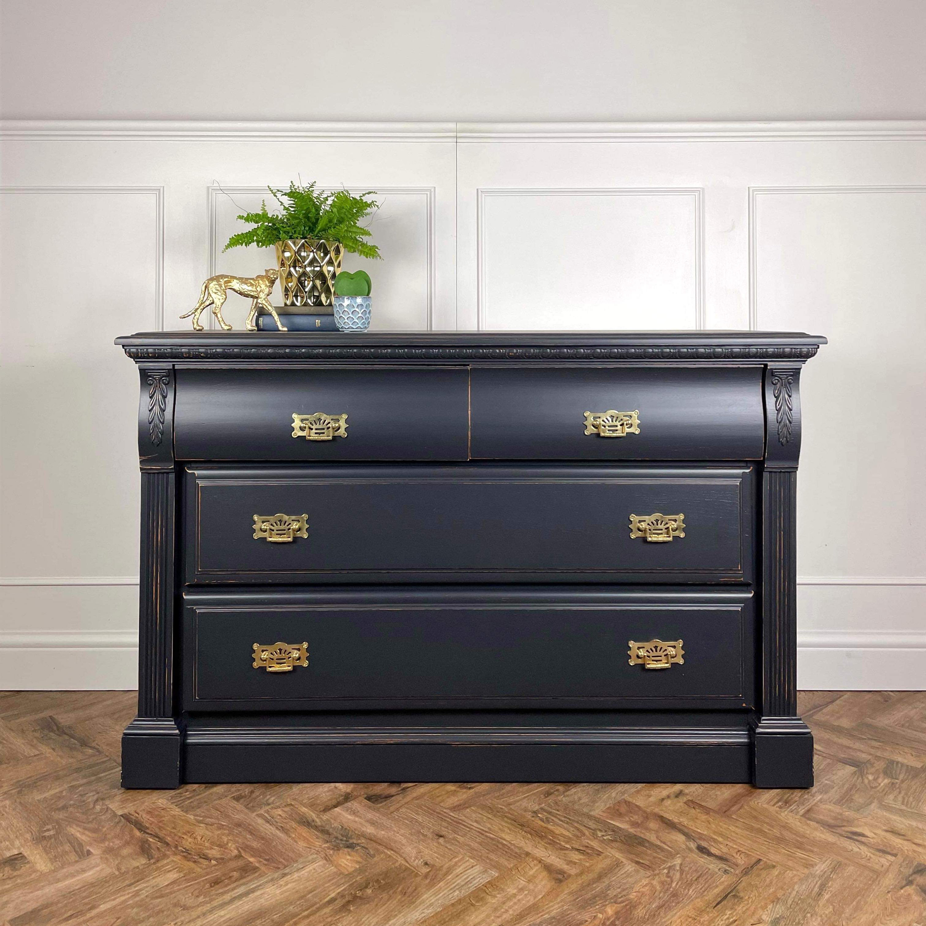 Black dresser cheap marble top