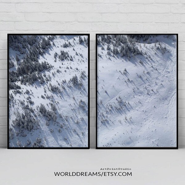 Foggy Forest, Forest Photography, Forest Print, Scandinavian, Minimalist 2 Piece Nature Wilderness Instant Download,Set of 2,navy blue print