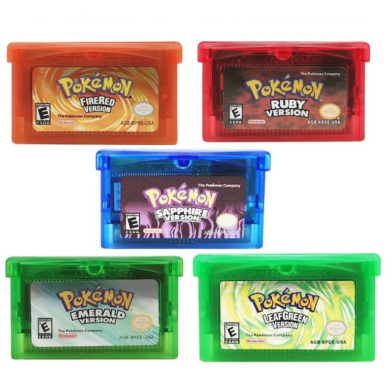 Pokemon Sapphire FireRed LeafGreen Ruby Emerald Gameboy Advance Red Blue Crystal