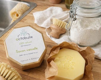 Savon vaisselle solide écologique – Cake vaisselle naturel zéro déchet – dégraissant doux mains – artisanal, biodégradable, durable