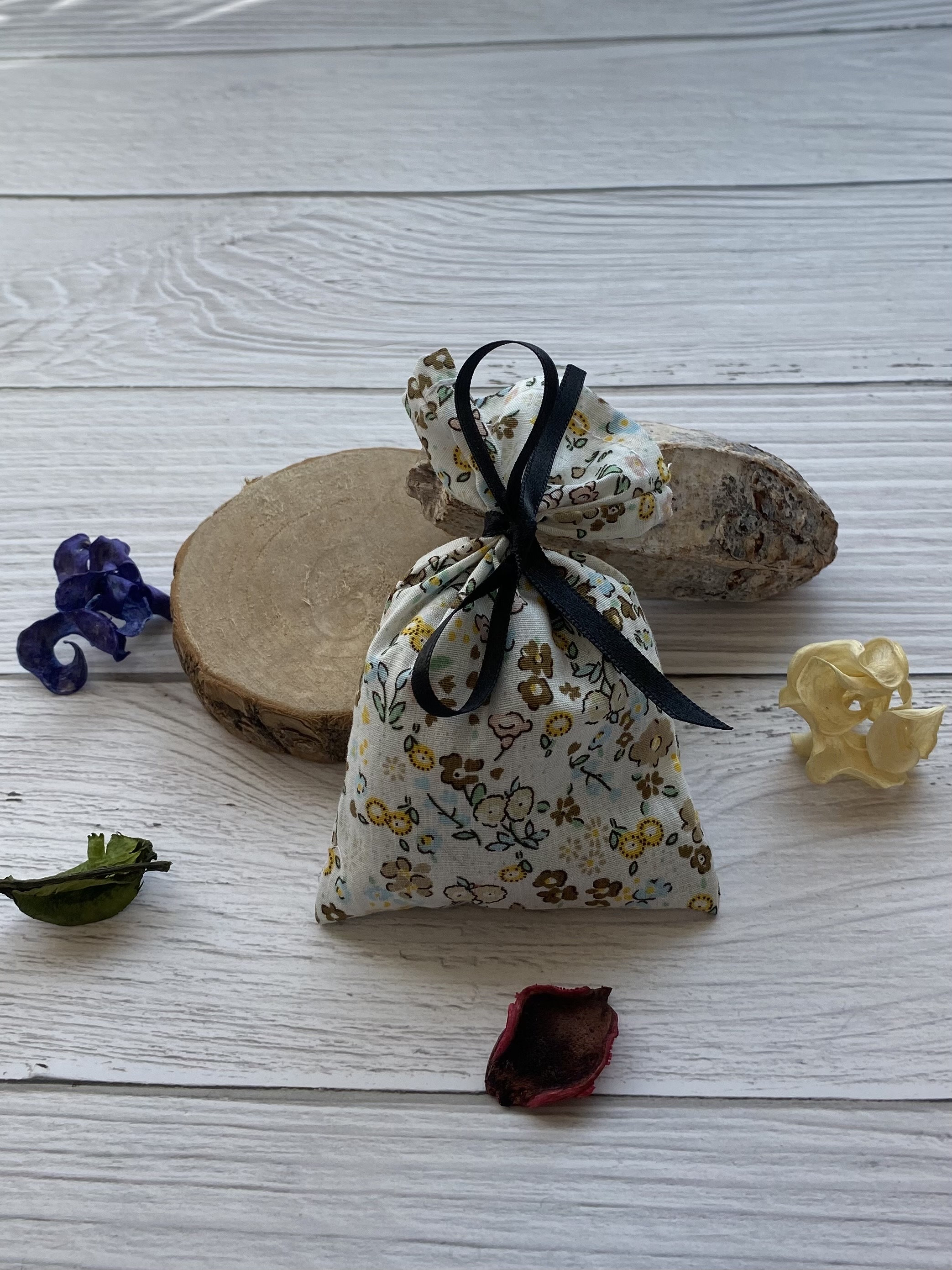 Sachet de lavande française en coton upcyclé ou biologique, sachet